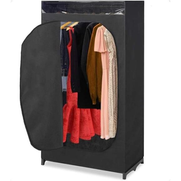 Portable Wardrobe Organizer with Hanging Rack - Black, 19.75 x 36 x 64” - Picture 1 of 6